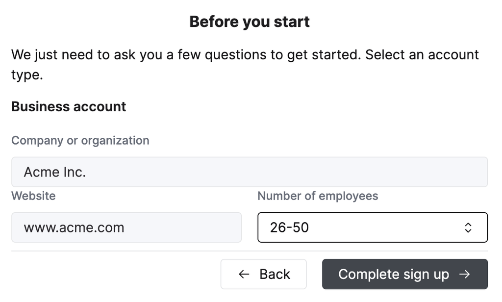 ClickHouse Cloud 가입 페이지